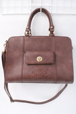 画像1: Maison de FLEUR Petite Robe canone / 列車に飛び乗るボストンバッグ  ブラウン Y-25-06-09-025-EL-BG-SZ-ZY