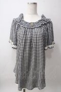 axes femme / 肩リボントップス M 黒 Y-25-06-12-043-AX-TO-SZ-ZY