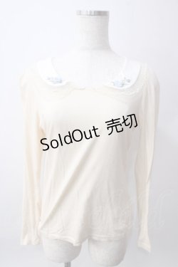 画像1: Fi.n.t / 巻き薔薇モチーフ襟デザインカットソー F アイボリー Y-25-06-12-049-CA-TO-SZ-ZY