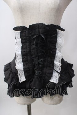 画像1: MARBLE / 総フリル編み上げコルセット  黒×白 Y-25-06-12-052-GO-TO-SZ-ZY