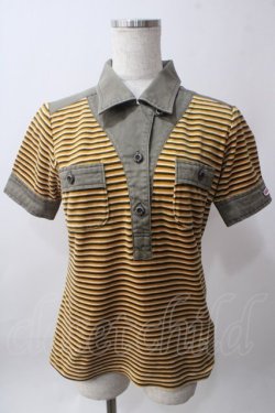 画像1: HYSTERIC GLAMOUR / パイルボーダーポロ  イエロー Y-25-06-12-057-PU-TO-SZ-ZY