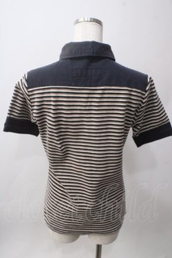 画像2: HYSTERIC GLAMOUR / パイルボーダーポロ  グレー Y-25-06-12-058-PU-TO-SZ-ZY