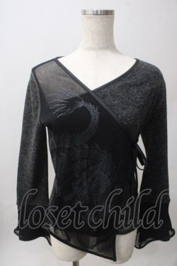 画像1: Ozz Croce / メッシュレイヤードニットソー  黒 Y-25-06-12-066-OO-TO-SZ-ZY