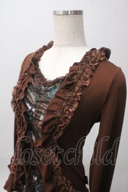 画像3: Ozz oneste / 和柄切替フリルトップス  ブラウン Y-25-06-12-067-OO-TO-SZ-ZY