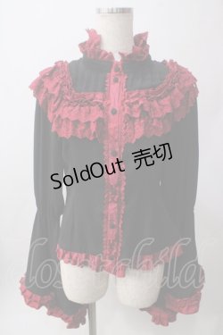 画像1: ATELIER PIERROT / 狂人による第九 赤黒ブラウス  赤黒 Y-25-06-12-068-EL-BL-SZ-ZY