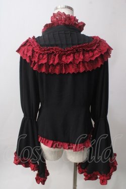 画像2: ATELIER PIERROT / 狂人による第九 赤黒ブラウス  赤黒 Y-25-06-12-068-EL-BL-SZ-ZY