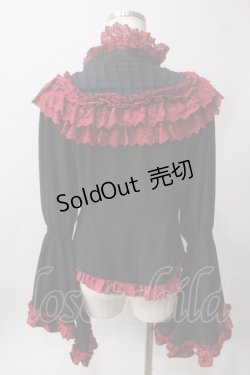 画像2: ATELIER PIERROT / 狂人による第九 赤黒ブラウス  赤黒 Y-25-06-12-068-EL-BL-SZ-ZY