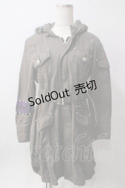 画像1: ALGONQUINS / ミリタリー風コート  カーキ Y-25-06-12-072-AL-CO-SZ-ZT-C030