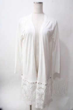 画像1: axes femme / 裾レースＵＶカットカーデ F 白 Y-25-06-12-073-AX-TO-SZ-ZY