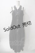 Ozz Croce / ジップアップノースリーブロングワンピース  黒 Y-25-06-12-075-OO-OP-SZ-ZY