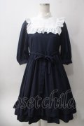 Sheglit / "Harriet"パフワンピース M ネイビー Y-25-06-12-076-EL-OP-SZ-ZY