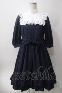 Sheglit / "Harriet"パフワンピース M ネイビー Y-25-06-12-076-EL-OP-SZ-ZY