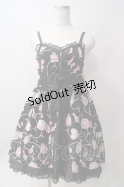 画像1: Angelic Pretty / Dreamy Girlハイウエストジャンパースカート  黒 Y-25-06-12-077-AP-OP-SZ-ZY