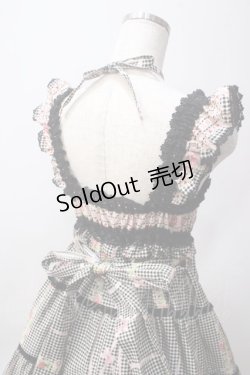 画像5: BABY,THE STARS SHINE BRIGHT / ギンガムローズリボンベビードールジャンパースカート  黒 Y-25-06-12-078-BA-OP-SZ-ZY