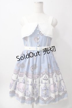 画像1: ALICE and the PIRATES / アリスのティアボトル柄ハートベルトジャンパースカート  サックス Y-25-06-12-079-PA-OP-SZ-ZY