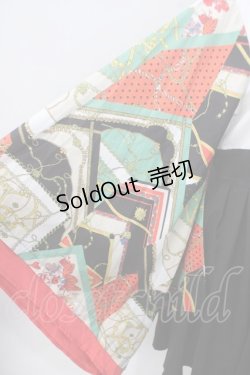 画像3: IRO+IRO / スカーフ柄和装袖のドッキングシャツワンピース M オレンジ Y-25-06-12-084-LO-OP-SZ-ZY