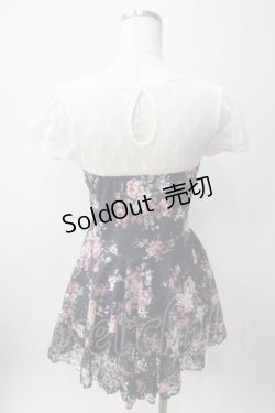 画像2: LIZ LISA / バラ柄レースミニワンピ 0 紺 Y-25-06-12-086-LO-OP-SZ-ZY