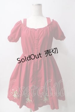 画像1: Ank Rouge / いちご刺繍ワンピース M アカ Y-25-06-12-088-CA-OP-SZ-ZY