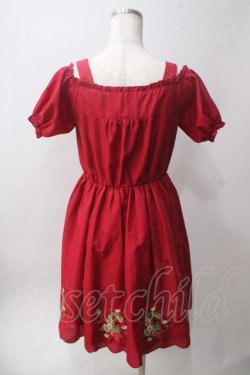 画像2: Ank Rouge / いちご刺繍ワンピース M アカ Y-25-06-12-088-CA-OP-SZ-ZY