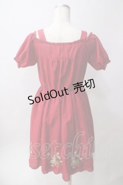 画像2: Ank Rouge / いちご刺繍ワンピース M アカ Y-25-06-12-088-CA-OP-SZ-ZY