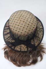 axes femme / ドットチュールカンカン帽  黒 Y-25-06-12-009-AX-AC-SZ-ZT-K007