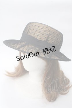 画像2: axes femme / ドットチュールカンカン帽  黒 Y-25-06-12-009-AX-AC-SZ-ZT-K007