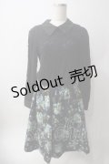axes femme / レース切り替えネックレス風ワンピース M 黒×紺 Y-25-06-12-096-AX-OP-SZ-ZT327