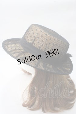 画像3: axes femme / ドットチュールカンカン帽  黒 Y-25-06-12-009-AX-AC-SZ-ZT-K007