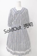 axes femme / ブーケリボン柄セーラーワンピース M 紺 Y-25-06-12-099-AX-OP-SZ-ZY