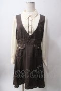 axes femme / ブラウス風ドッキングワンピース M 茶 Y-25-06-12-103-AX-OP-SZ-ZY