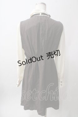 画像2: axes femme / ブラウス風ドッキングワンピース M 茶 Y-25-06-12-103-AX-OP-SZ-ZY