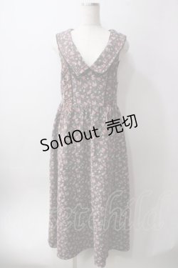 画像1: axes femme POETIQUE / 小花柄ロングワンピース M 茶 Y-25-06-12-105-AX-OP-SZ-ZY