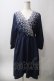 画像1: axes femme / 刺繍入りカシュクールワンピース M 紺 Y-25-06-12-106-AX-OP-SZ-ZY (1)