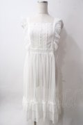 axes femme kawaii / ドットチュールエプロン  白 Y-25-06-12-107-AX-OP-SZ-ZY