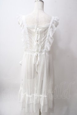 画像2: axes femme kawaii / ドットチュールエプロン  白 Y-25-06-12-107-AX-OP-SZ-ZY
