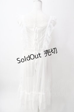 画像2: axes femme kawaii / ドットチュールエプロン  白 Y-25-06-12-107-AX-OP-SZ-ZY
