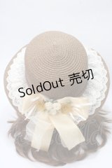 axes femme / 巻きバラリボンカンカン帽  茶 Y-25-06-12-010-AX-AC-SZ-ZT-K011