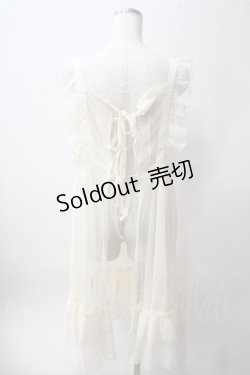 画像2: axes femme kawaii / ドットチュールエプロン  生成り Y-25-06-12-108-AX-OP-SZ-ZY