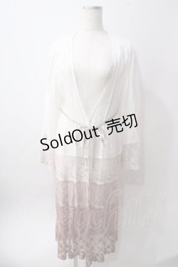画像1: axes femme / グラデーションレースガウン  白ピンク Y-25-06-12-110-AX-TO-SZ-ZY