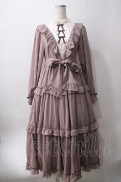 画像1: axes femme kawaii / クラシカルフリルロングワンピ  ピンク Y-25-06-12-114-AX-OP-SZ-ZY