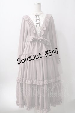 画像1: axes femme kawaii / クラシカルフリルロングワンピ  ピンク Y-25-06-12-114-AX-OP-SZ-ZY