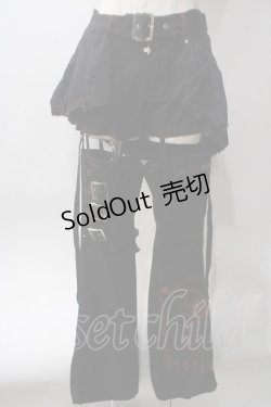 画像1: MAD / フルレングス付キショートパンツ S 黒 Y-25-06-12-117-PU-PA-SZ-ZY