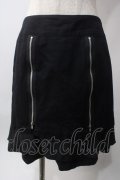 PEACE NOW / ジップデザインスカート  黒 Y-25-06-12-118-PU-SK-SZ-ZY
