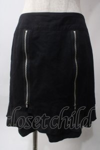 PEACE NOW / ジップデザインスカート  黒 Y-25-06-12-118-PU-SK-SZ-ZY