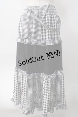 画像2: Candy Stripper / check tiered　frill jamper　スカート  黒 Y-25-06-12-122-PU-SK-SZ-ZY