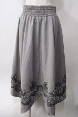 画像1: axes femme / 裾刺繍イレヘムスカート M グレー Y-25-06-12-137-AX-SK-SZ-ZY