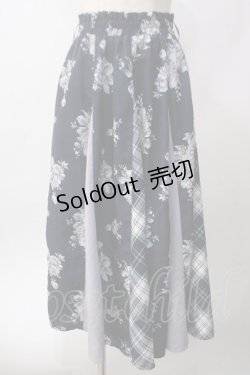 画像1: axes femme / パッチワークミディスカート M 紺 Y-25-06-12-138-AX-SK-SZ-ZY