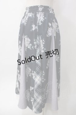 画像2: axes femme / パッチワークミディスカート M 紺 Y-25-06-12-138-AX-SK-SZ-ZY