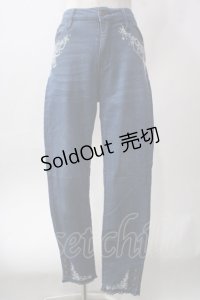 axes femme / 香水×バラ刺繍デニムパギンス M インディゴ Y-25-06-12-144-AX-PA-SZ-ZY