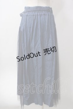 画像2: axes femme / サイドチュールロングスカート M インディゴ Y-25-06-12-148-AX-SK-SZ-ZY